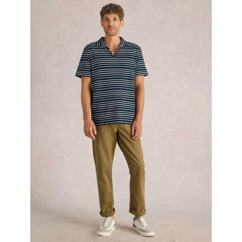 White Stuff Jacquard Stripe Polo image number 3